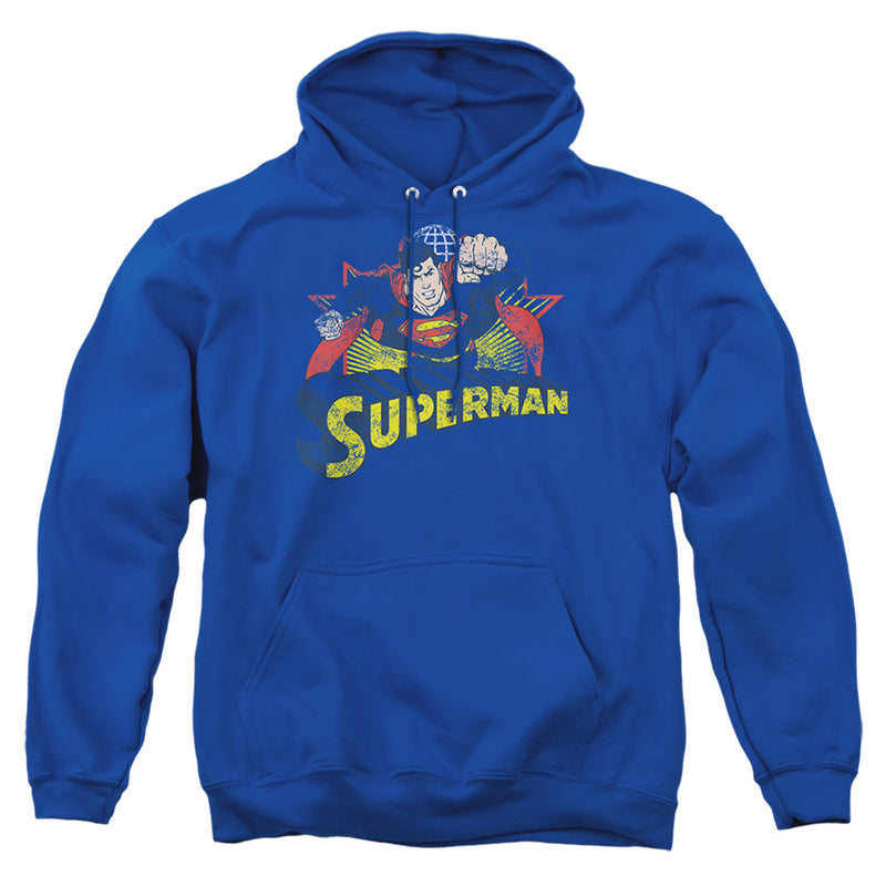 Hoodie featuring design named Superman - Blasting Off Distressed