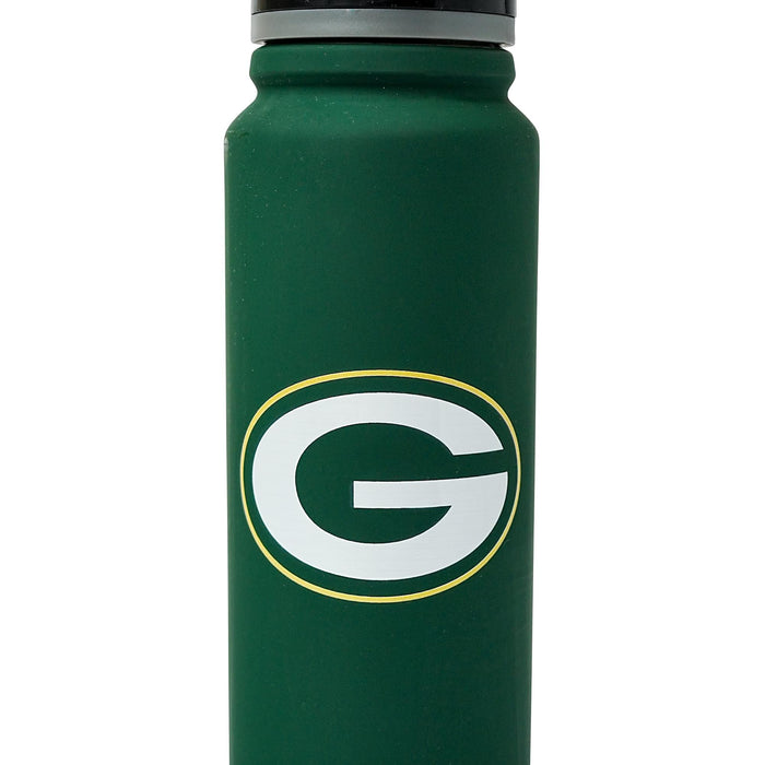 Green Bay Packers Gameday 25-Ounce Stainless Steel Flip-Top NFL Water Bottle
