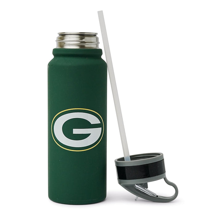 Green Bay Packers Gameday 25-Ounce Stainless Steel Flip-Top NFL Water Bottle