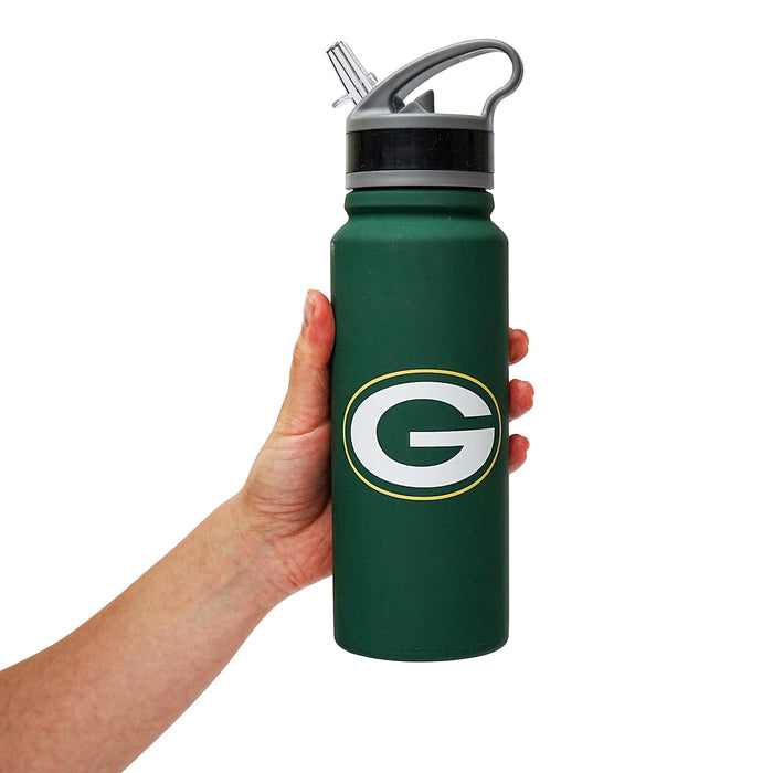 Green Bay Packers Gameday 25-Ounce Stainless Steel Flip-Top NFL Water Bottle