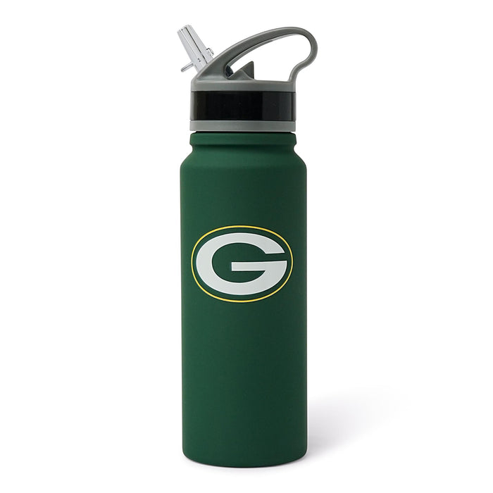 Green Bay Packers Logo 25-Ounce Stainless Steel Flip-Top NFL Water Bottle