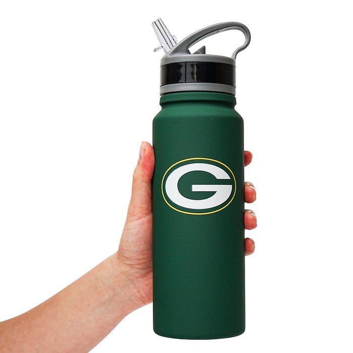 Green Bay Packers Logo 25-Ounce Stainless Steel Flip-Top NFL Water Bottle