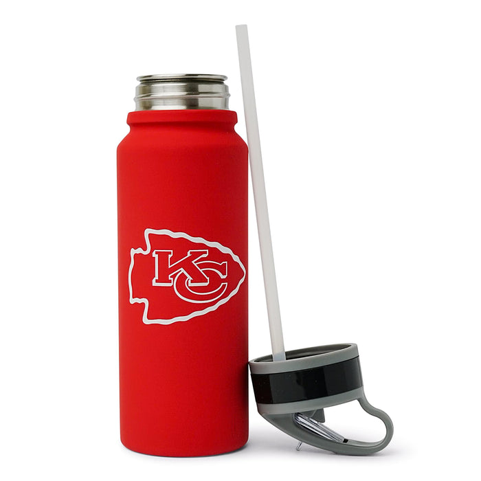 Kansas City Chiefs Logo 25-Ounce Stainless Steel Flip-Top NFL Water Bottle