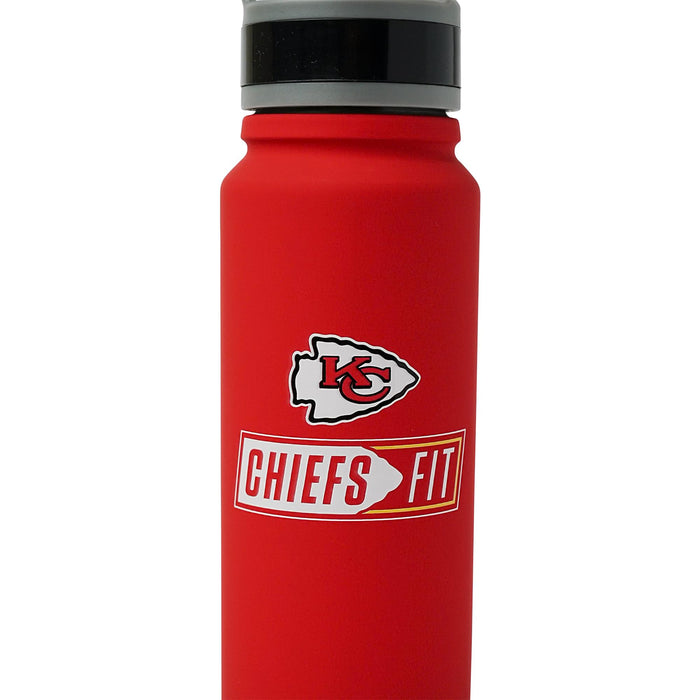 Kansas City Chiefs FIT 25-Ounce Stainless Steel Flip-Top NFL Water Bottle