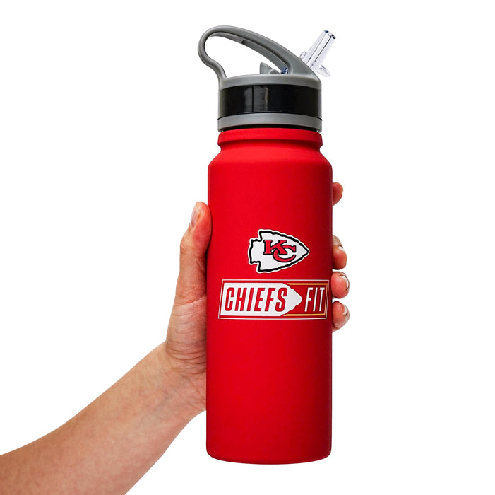Kansas City Chiefs FIT 25-Ounce Stainless Steel Flip-Top NFL Water Bottle