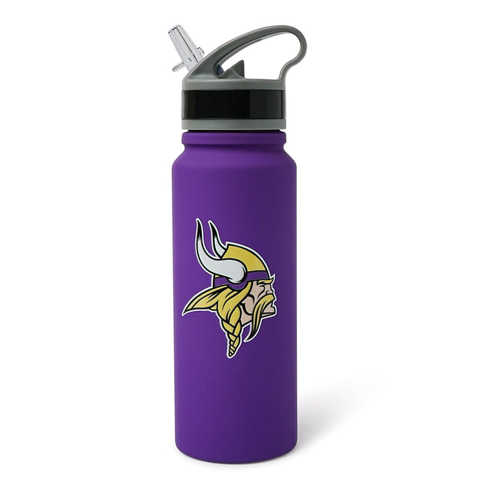 Minnesota Vikings Logo 25-Ounce Stainless Steel Flip-Top NFL Water Bottle