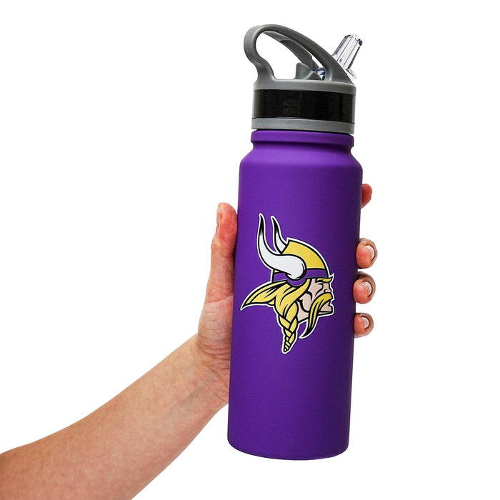 Minnesota Vikings Logo 25-Ounce Stainless Steel Flip-Top NFL Water Bottle