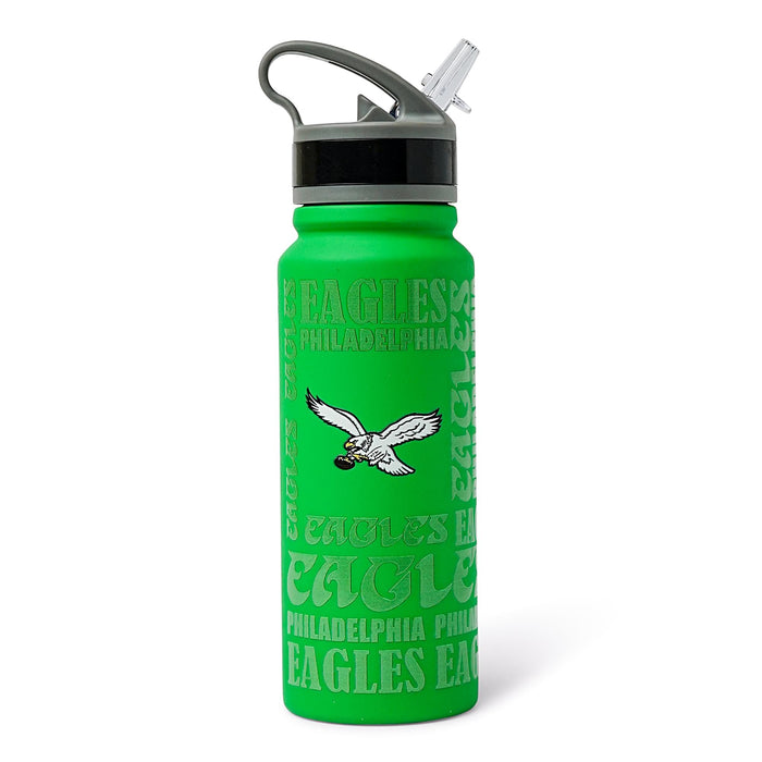 Philadelphia Eagles Replay 25-Ounce Stainless Steel Flip-Top NFL Water Bottle