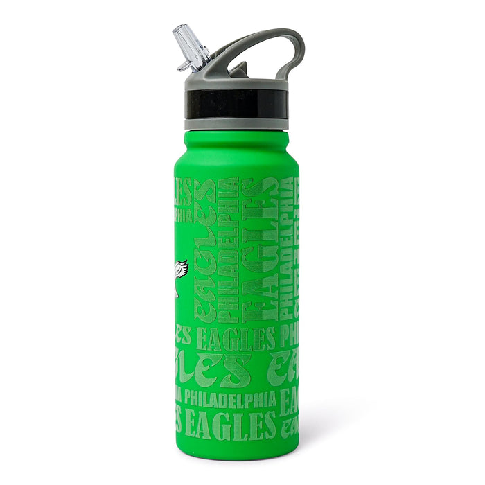 Philadelphia Eagles Replay 25-Ounce Stainless Steel Flip-Top NFL Water Bottle