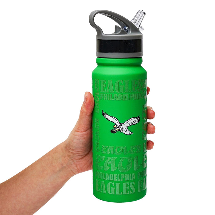 Philadelphia Eagles Replay 25-Ounce Stainless Steel Flip-Top NFL Water Bottle