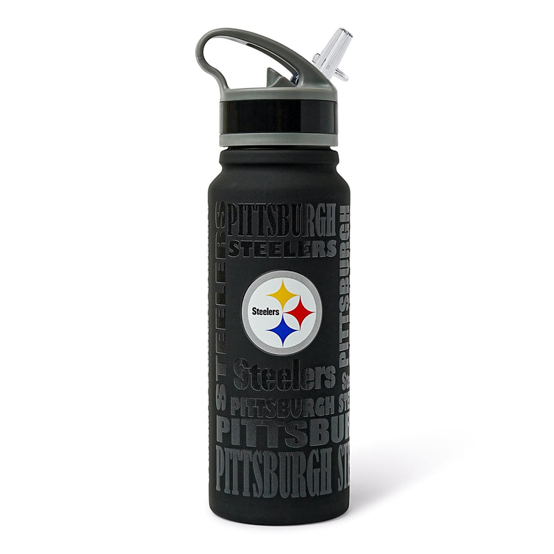 Pittsburgh Steelers Replay 25-Ounce Stainless Steel Flip-Top NFL Water Bottle product image 1 of 7