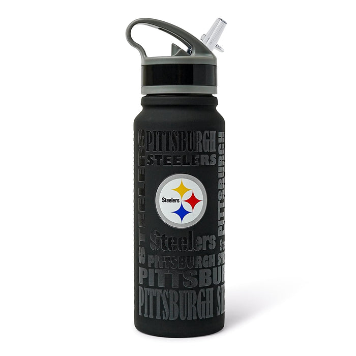 Pittsburgh Steelers Replay 25-Ounce Stainless Steel Flip-Top NFL Water Bottle