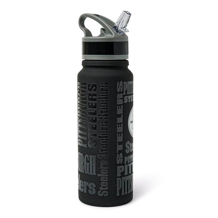 Pittsburgh Steelers Replay 25-Ounce Stainless Steel Flip-Top NFL Water Bottle