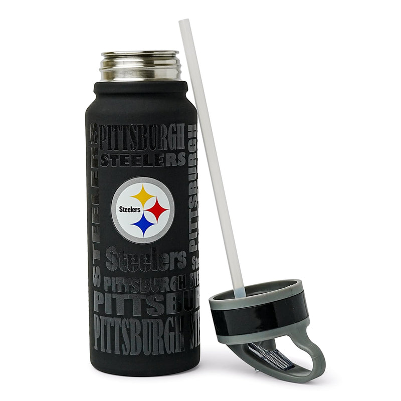 Pittsburgh Steelers Replay 25-Ounce Stainless Steel Flip-Top NFL Water Bottle product image 5 of 7