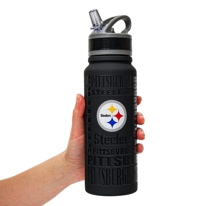 Pittsburgh Steelers Replay 25-Ounce Stainless Steel Flip-Top NFL Water Bottle