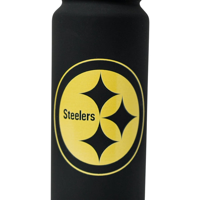 Pittsburgh Steelers Logo 25-Ounce Stainless Steel Flip-Top NFL Water Bottle