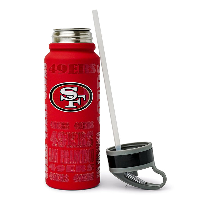San Francisco 49ers Replay 25-Ounce Stainless Steel Flip-Top NFL Water Bottle