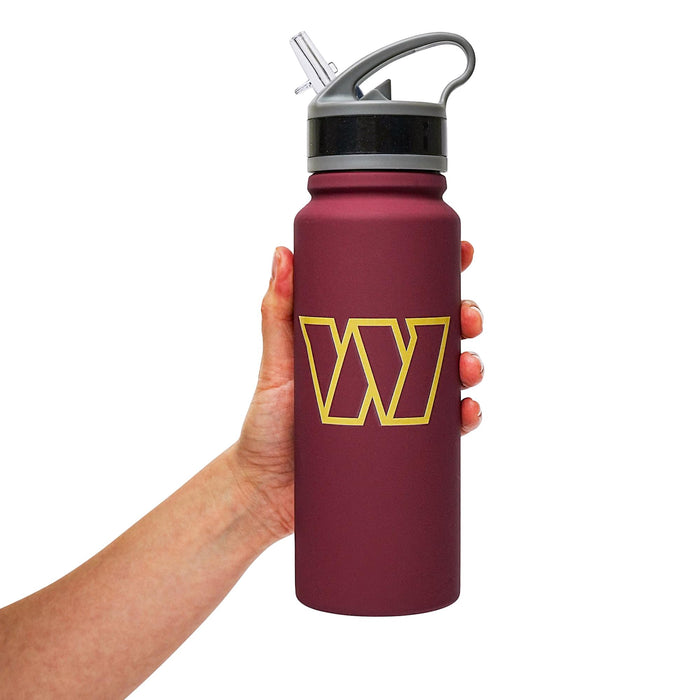 Washington Commanders Logo 25-Ounce Stainless Steel Flip-Top NFL Water Bottle