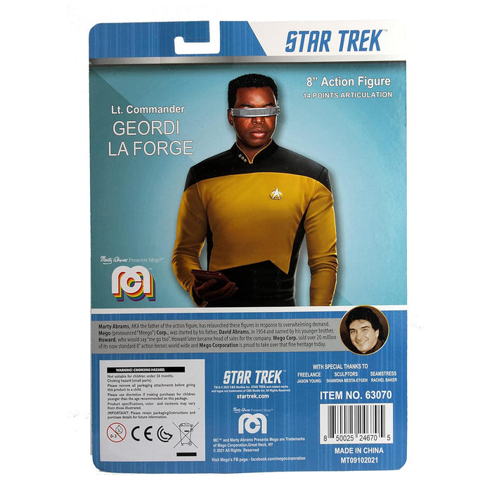 Mego Star Trek TNG Laforge 8 Inch Action Figure