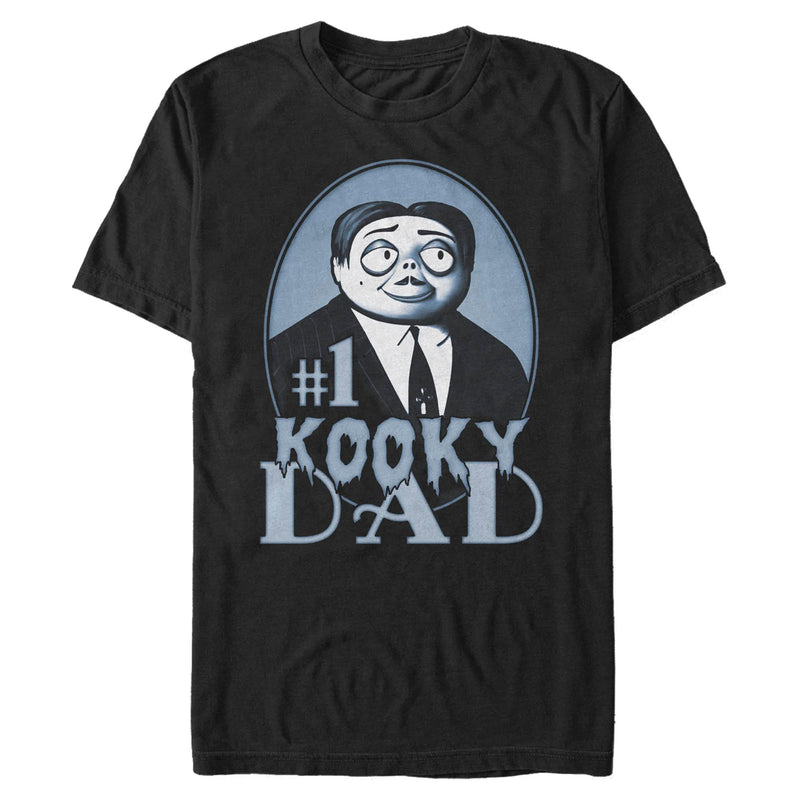 Black T-Shirt featuring design named The Addams Family - No. 1 Kooky Dad