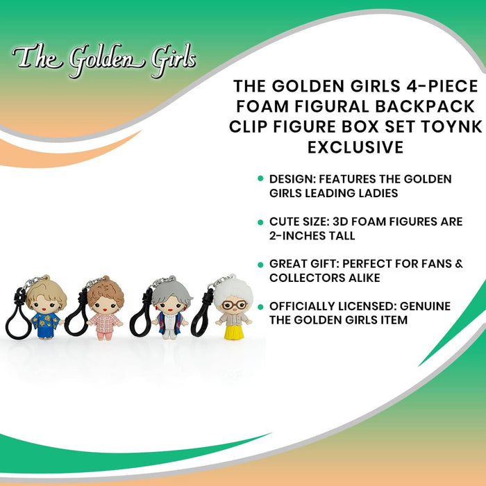The Golden Girls 4-Piece Foam Figural Backpack Clip Figure Box Set