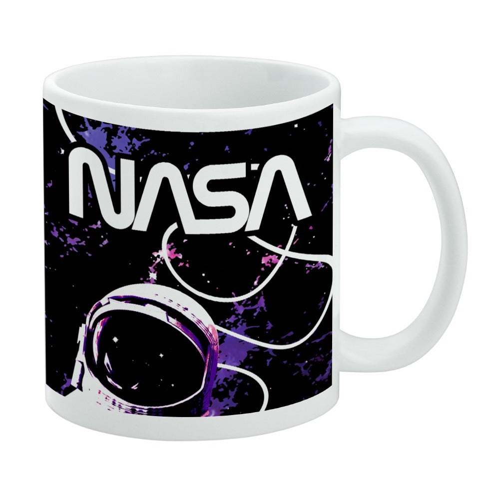 GR8Shop NASA logo Bianco tazza di caffè con Blu Rim & Handle