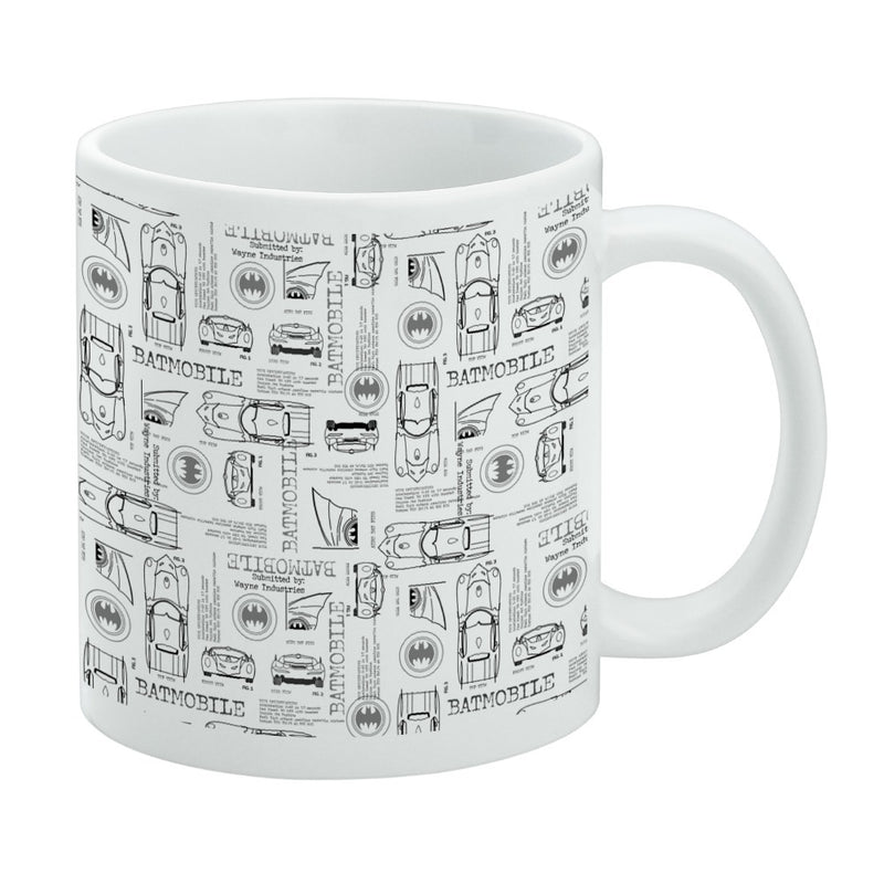 Mug featuring design named Batman - Batmobile Blueprints Mug, product image 1 of 3