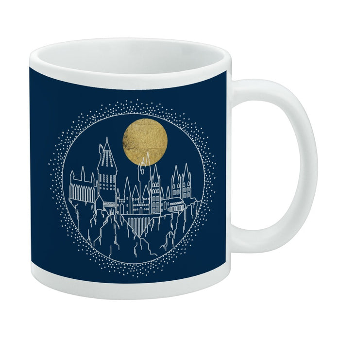 Harry Potter - Hogwarts Line Art and Moon Mug