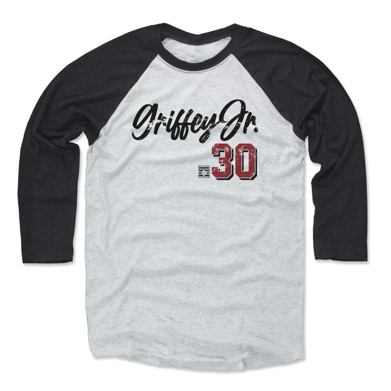 Black / Ash Raglan Shirt featuring design named Ken Griffey Jr. Cincinnati Script