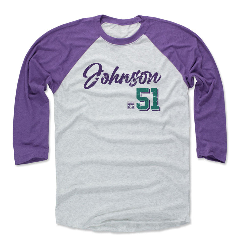 Purple / Ash Raglan Shirt featuring design named Randy Johnson Arizona Script