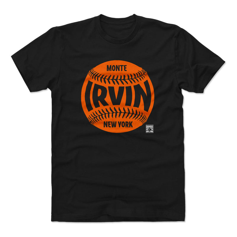 Black T-Shirt featuring design named Monte Irvin New York Baseball WHT