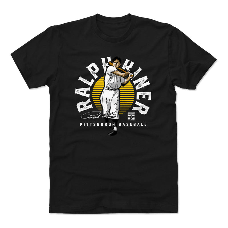 Black T-Shirt featuring design named Ralph Kiner Emblem WHT