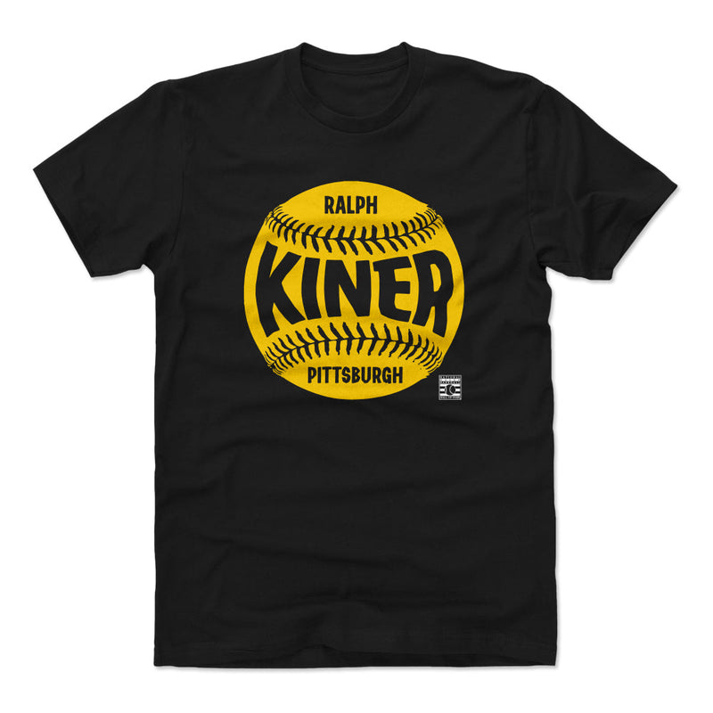 Black T-Shirt featuring design named Ralph Kiner Pittsburgh Baseball WHT