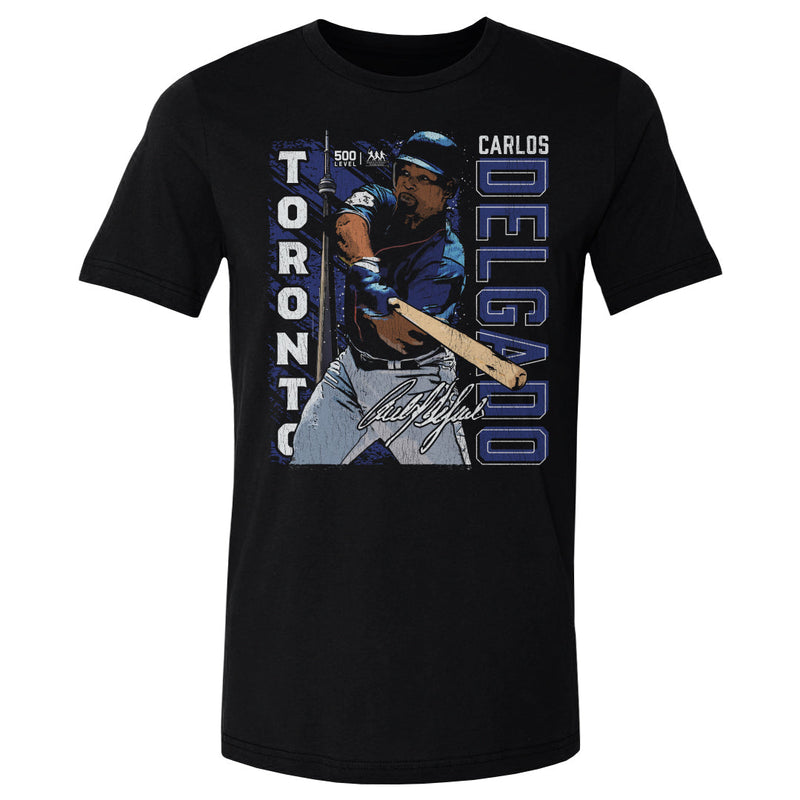Black T-Shirt featuring design named Carlos Delgado Toronto Gritty WHT