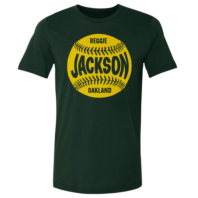 Forest Green T-Shirt featuring design named Reggie Jackson Oakland Baseball WHT