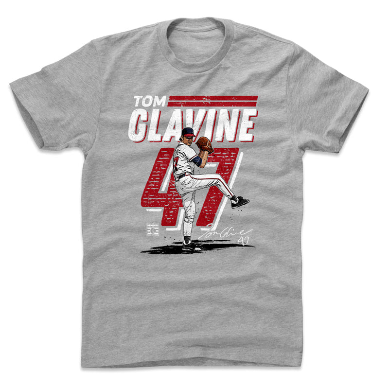 Heather Gray T-Shirt featuring design named Tom Glavine Retro WHT