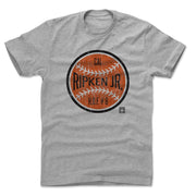 Heather gray t-shirt featuring a baseball graphic with the text 'CAL RIPKEN JR.' and 'H.O.F. #8' below it in black.