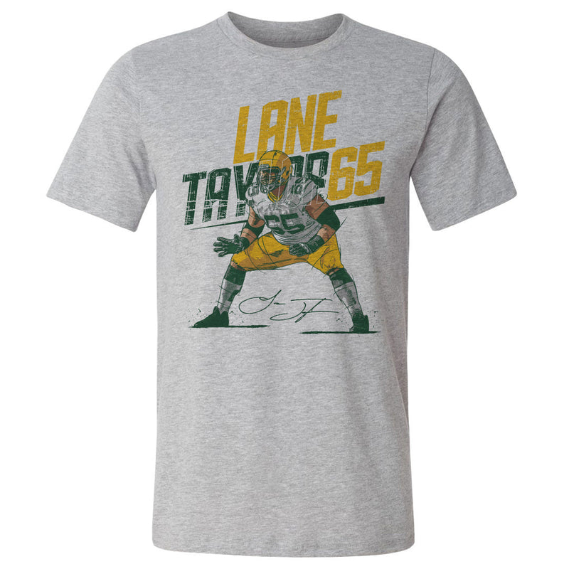 Heather Gray T-Shirt featuring design named Lane Taylor Green Bay Slant