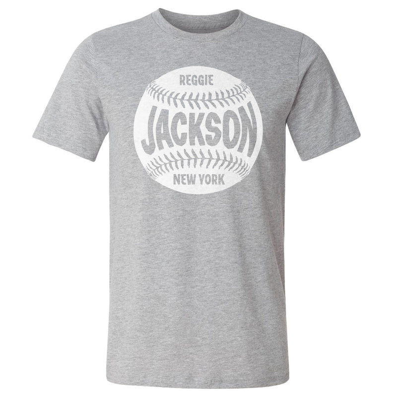 Heather Gray T-Shirt featuring design named Reggie Jackson New York Baseball WHT