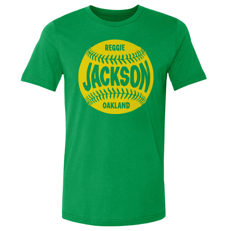 Kelly Green T-Shirt featuring design named Reggie Jackson Oakland Baseball WHT