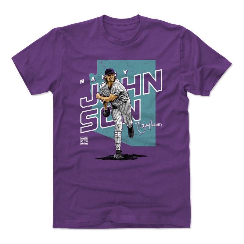 Purple T-Shirt featuring design named Randy Johnson Player Map Arizona WHT