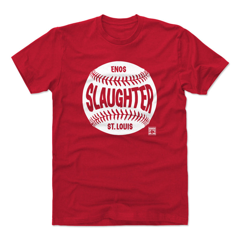 Red T-Shirt featuring design named Enos Slaughter St. Louis Baseball WHT