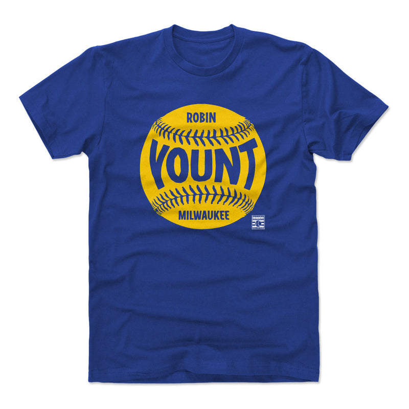 Royal Blue T-Shirt featuring design named Robin Yount Milwaukee Baseball WHT