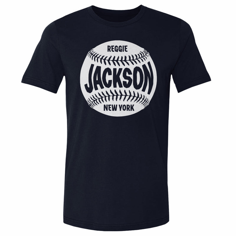 True Navy T-Shirt featuring design named Reggie Jackson New York Baseball WHT
