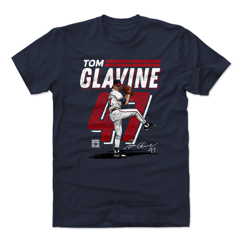 True Navy T-Shirt featuring design named Tom Glavine Retro WHT