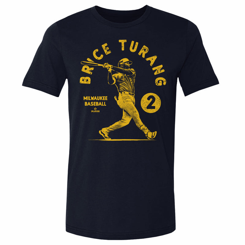 True Navy T-Shirt featuring design named Brice Turang Milwaukee Stamp WHT