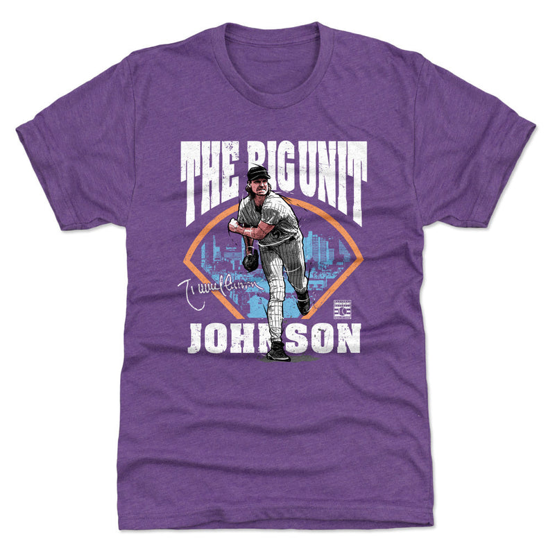 Heather Purple T-Shirt featuring design named Randy Johnson The Big Unit Field WHT