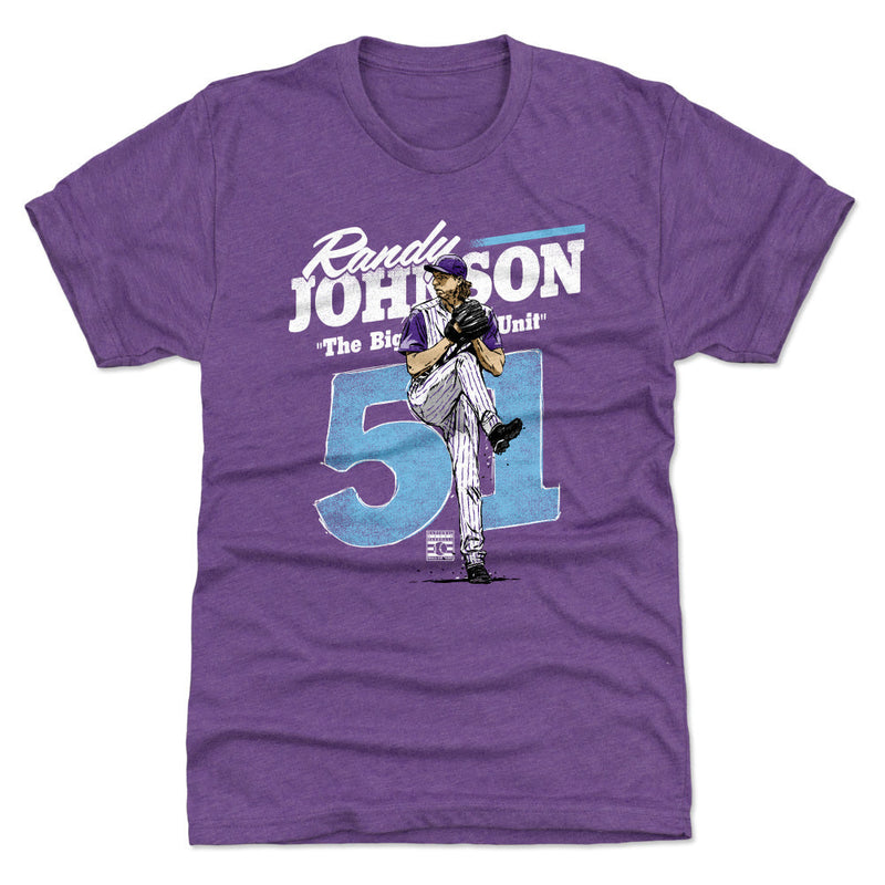 Heather Purple T-Shirt featuring design named Randy Johnson Retro WHT
