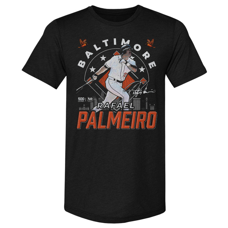 Tri Black T-Shirt featuring design named Rafael Palmeiro Baltimore Gritty WHT