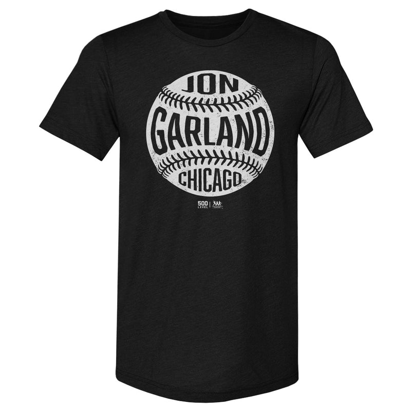 Tri Black T-Shirt featuring design named Jon Garland Chicago W Vintage Baseball WHT